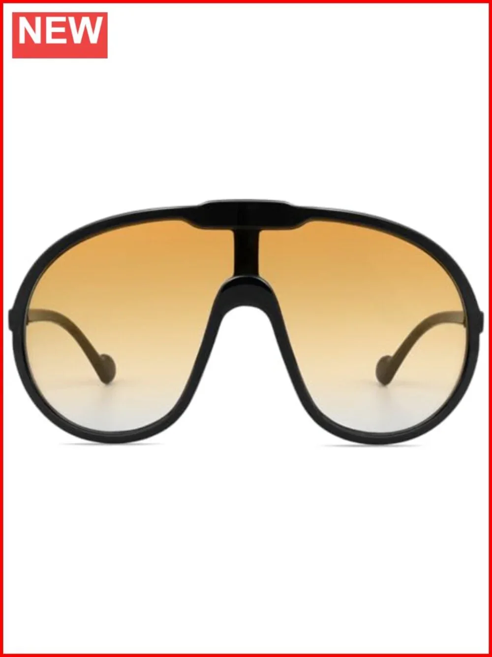 Oversized Shield Sunglasses UV400 Protection Plastic Frame